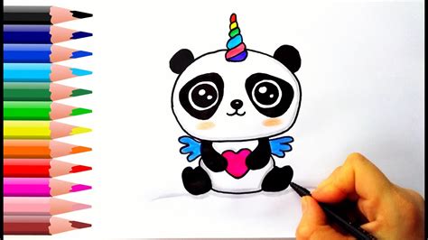 How To Draw Panda Unicorn Pandacorn Youtube