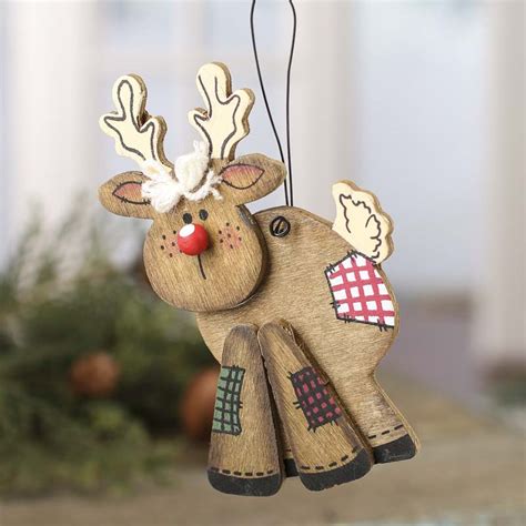 Primitive Wood Reindeer Ornament Christmas Ornaments Christmas And