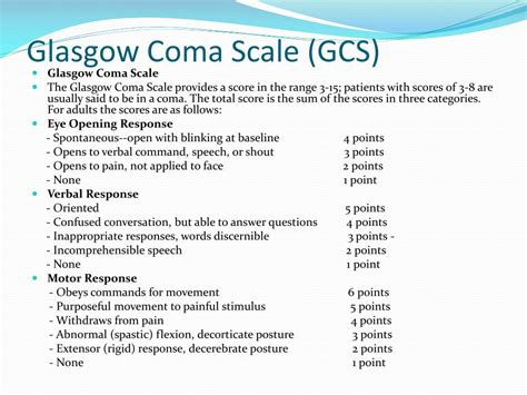 Glasgow Coma Scale Score Sheet Pasageo