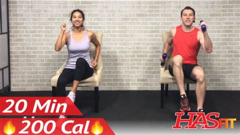 20 Min Chair Exercises Sitting Down Workout Hasfit Free Full Length