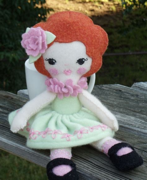 Doll Made From Felted Sweaters Cashmere And Wool Ginger Melon Pattern