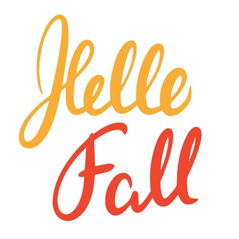 Hello Fall Handwriting Text Short Autumn Phrase Isolated On White