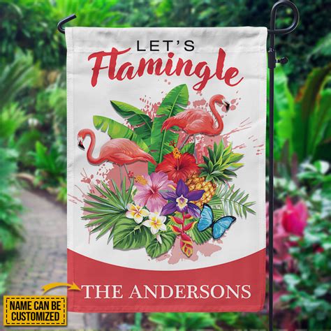 Personalized Flamingo Lets Flamingle Customized Flag Wander Prints