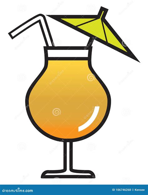 Cartoon Umbrella Drink Stock Vector Illustration Of Reward 106746268