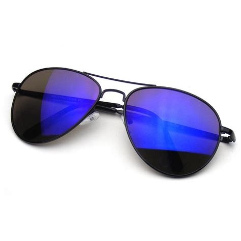 Flash Mirrored Premium Metal Aviator Sunglasses Emblem Eyewear