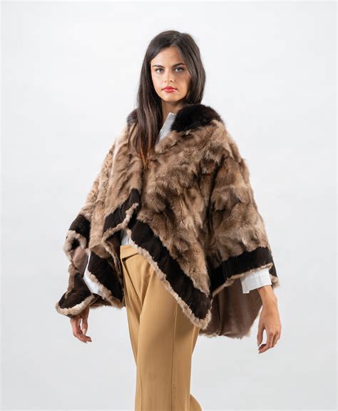 Real Sable Fur Cape Askio Fashion