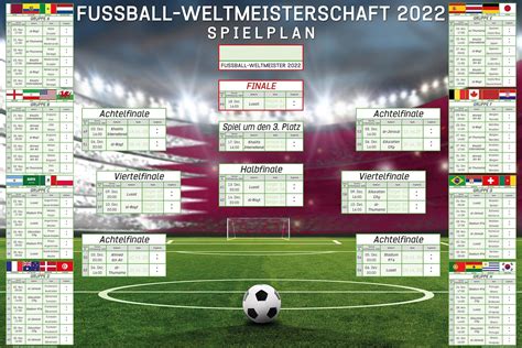 Empireposter Fußball Wm 2022 Wandplaner Spielplan Meisterschaft In