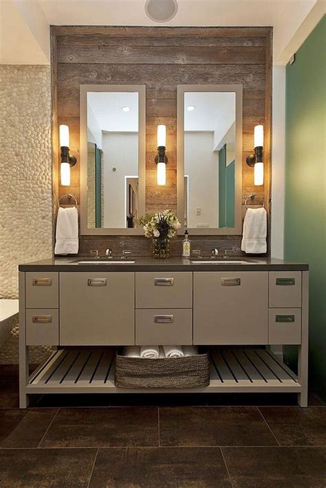 Natural Themed Master Bathroom Lighting Ideas