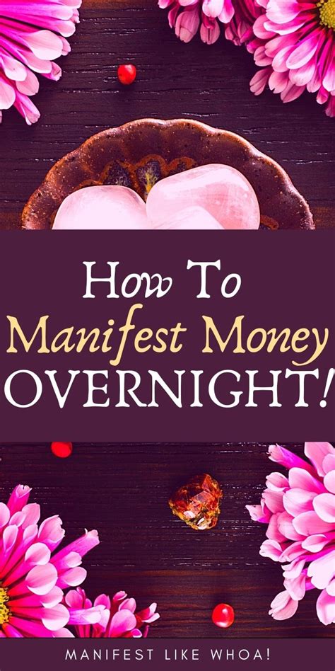 If you are already familiar with the law of attraction, you may know that to you should first focus on what you want and then focus on how to get it. How To Manifest Money Overnight (The Secret Law of ...