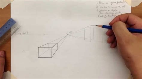 How To Draw A 1 Point Perspective Box Youtube