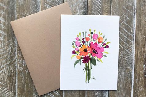 Hand Painted Greeting Cards With Flowers Watercolor Cards Watercolor