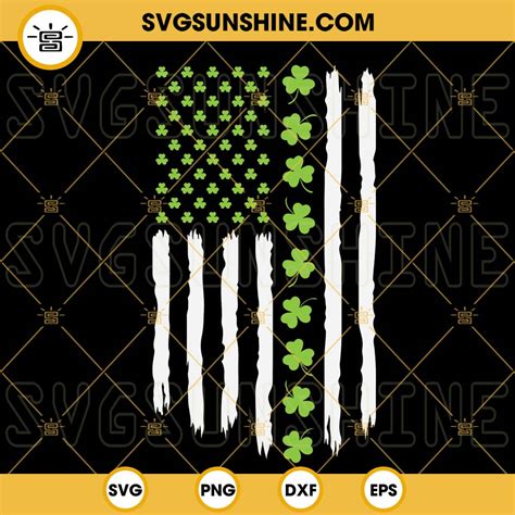 Shamrock American Flag Svg American Irish Flag Svg St Patricks Day