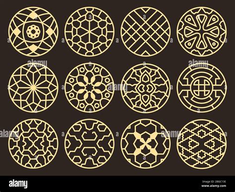 Korean And Chinese Traditional Vector Ancient Buddhist Patterns