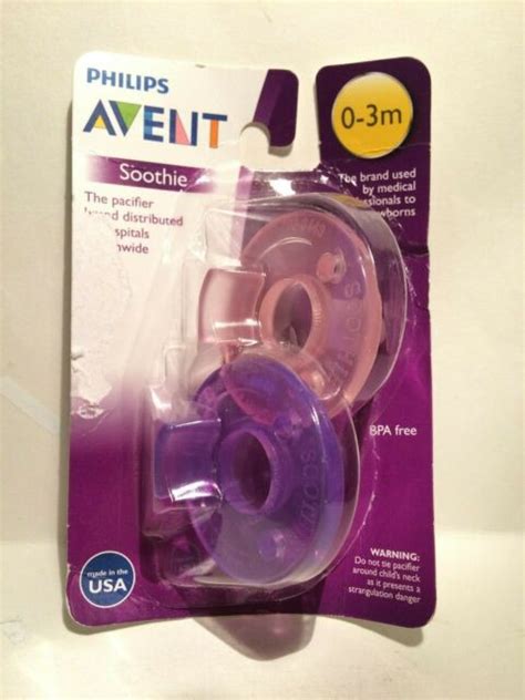 Newborn Philips Avent Soothie Pacifier 0 3 Months 2 Count Pinkpurple