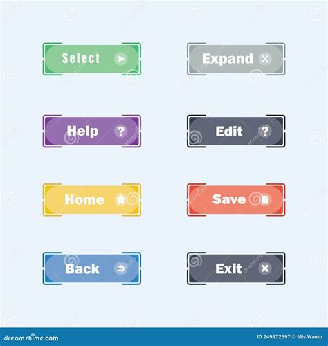 Modern Vector Set Of Trendy Flat Buttons Icons For Web Design And