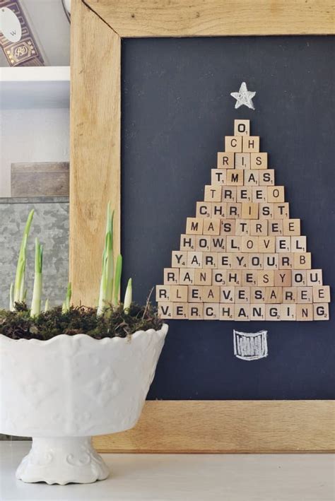 Easy Scrabble Tile Christmas Tree Project Thistlewood Farm
