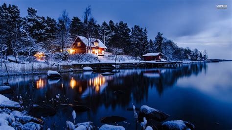 Winter Cabin Wallpaper For Desktop 57 Images