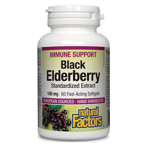 Natural Factors Black Elderberry 100 Mg Standardized Extract 60