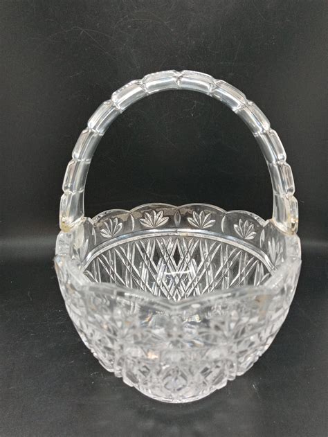 Vintage Bohemia Lead Crystal Basket Czech Republic Etsy