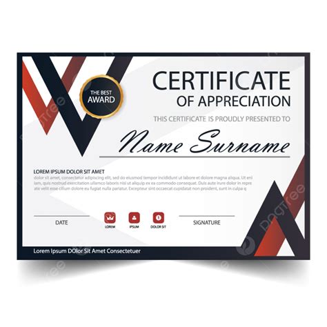 Modern Certificate Template Appreciation Template Download On Pngtree
