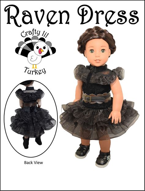 crafty lil turkey raven dress 18 inch doll clothes pattern