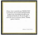 Photos of Thank You Note To Realtor From Loan Officer