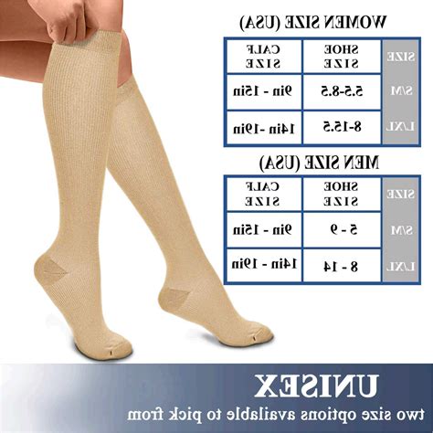 CHARMKING Compression Socks Pairs MmHg Is Best Nude Size