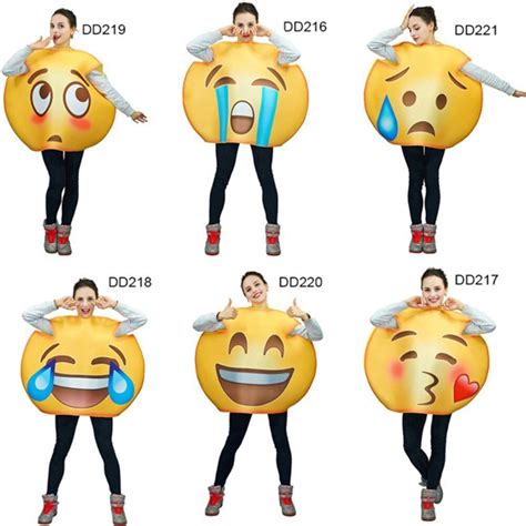 2017 Unisex Funny Emoji Costumes Face Series Jumpsuit Cartoon Cosplay