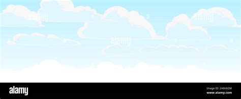 Sky Background Vector Illustration In Cartoon Style Flat Design
