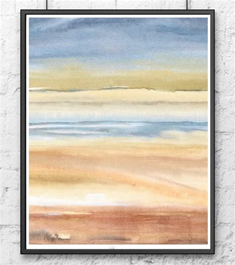 Tan Blue And Earth Tone Color Landscape Abstract Beach Etsy In 2021