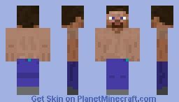 Shirtless Steve Minecraft Skin