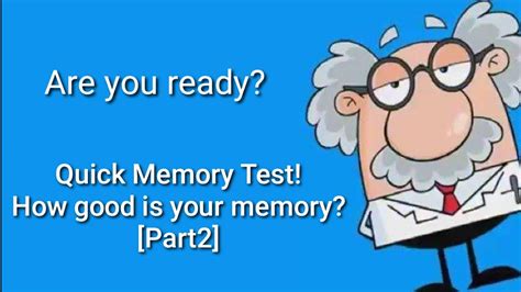 Quick Memory Test How Good Is Your Memory Part 2 Youtube