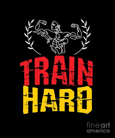 Barbells Bodybuilder Gym Weightlifting Train Hard Weightlifter T Digital Art By Thomas Larch