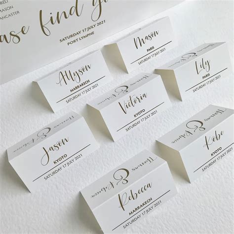 Wedding Place Cards Personalised With Guest Name Guest Etsy