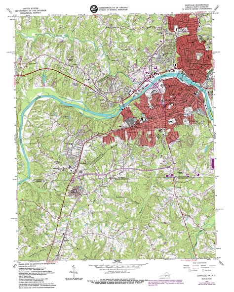 Danville Topographic Map 124000 Scale Virginia