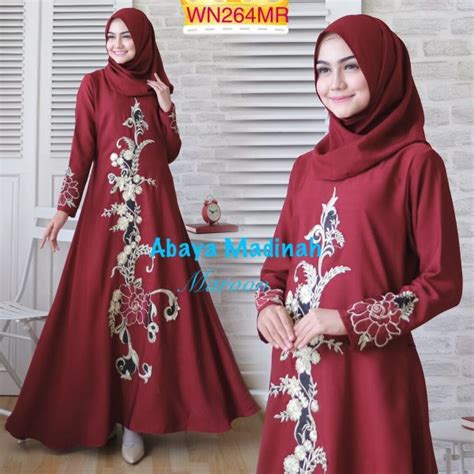 Dengan satu dan beberapa warna benang. Gamis Abaya Madinah Bordir - Busana Maxi Remaja Trendy ...