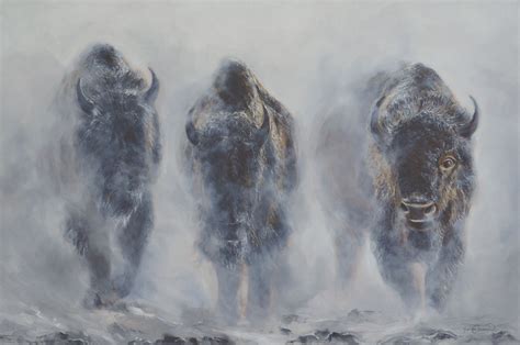 Giants In The Mist Buffalo Art Fine Art Most Famous Paintings
