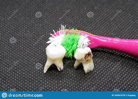 Bad Tooth And Toothbrush Dental Hygienerotten Tooth And Toothbrush