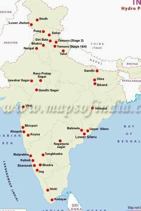 River Map Of India With All The Dam Projects