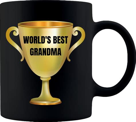 Worlds Best Grandma Gold Trophy Coffee Mug Great Etsy