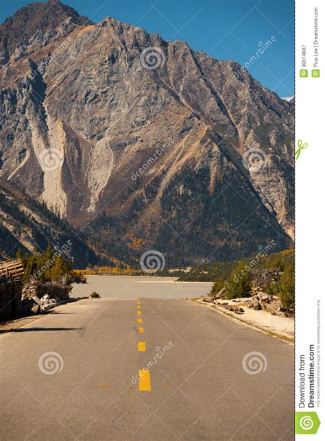 G318 Road Highway Tibet Mountain River Landscape Stock