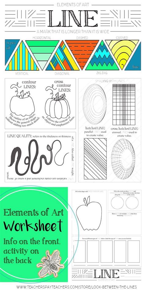 Line Elements Of Art Printable Worksheet Elementary Middle High