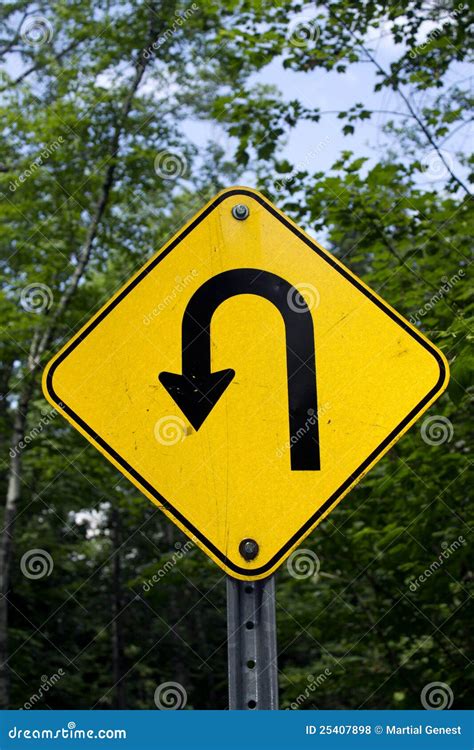 Sharp Left Turn Sign Royalty Free Stock Image 25407898