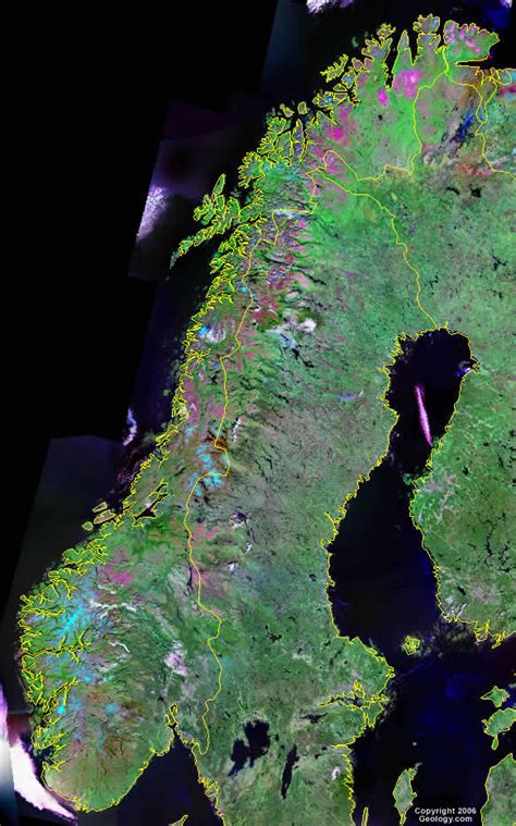 Mapa de Noruega e imagen de satélite bend