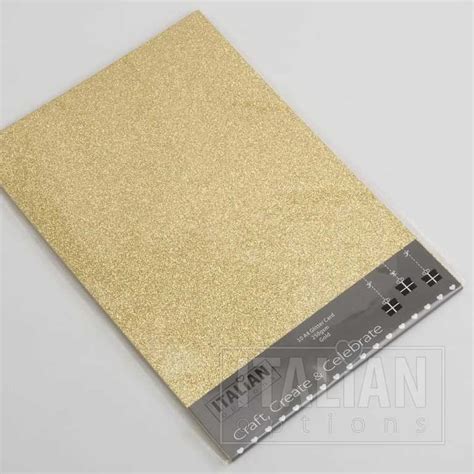 250 Gsm A4 Gold Glitter Card 10 Pack Italian Options