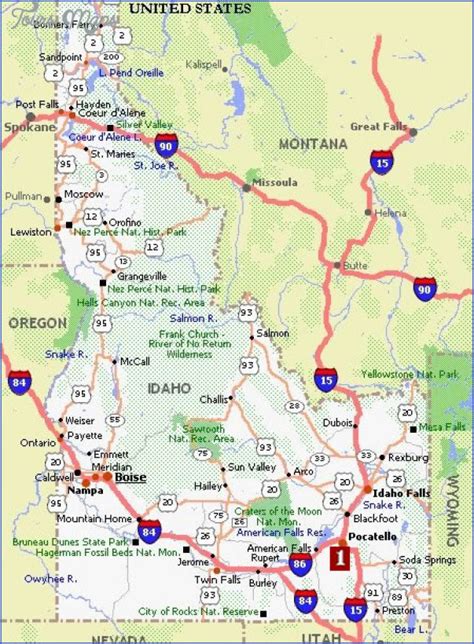 Idaho Map Tourist Attractions