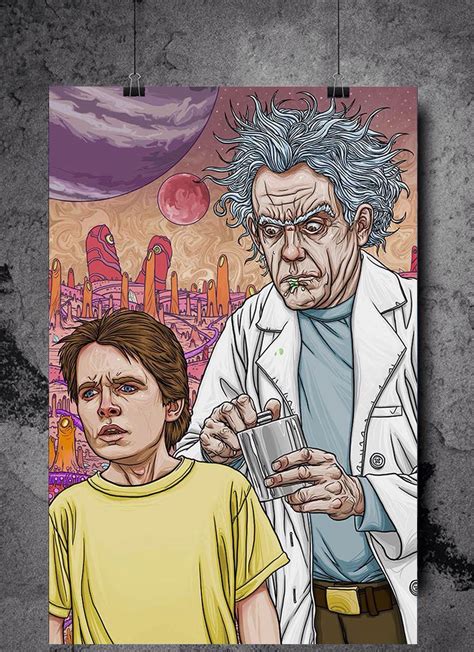 Poster Of Rick And Morty Stylized Like Doc Brown And Marty Mcfly Order