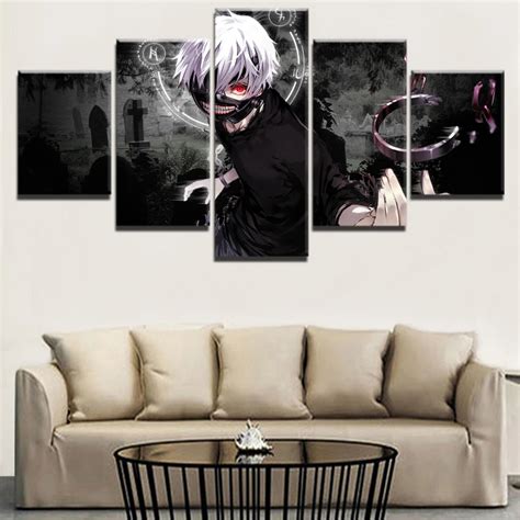 5 Panel Tokyo Ghoul Ken Kaneki Anime Poster Wall Decorative Picture