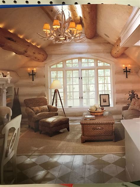 Whitewashed Log Cabin Interior Is So Yummy Log Cabin Interior