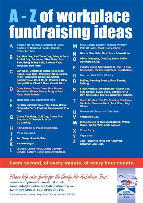 Workplace Fundraising Ideas Nice List Of Ideas For Raising Funds In